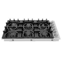 ZLINE - 36&quot; Gas Cooktop with 6 Gas Burners and Porcelain Top - Black
