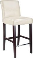 CorLiving - Bonded Leather Chair - Cream White / Dark Espresso