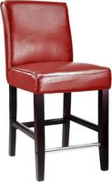CorLiving - Antonio Counter Height Barstool - Smooth Red