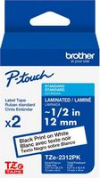 Brother - P-touch TZe-231 2-Pack, Durable Laminated Black Print on White Label Tape, ~1/2in x 26....