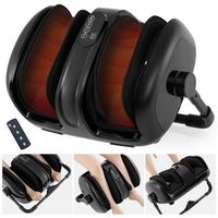 Costway - Foot & Calf Massager Vibration Compression Electric Leg Massager Machine with Heat Blac...