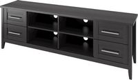 CorLiving - Jackson Wooden Extra Wide TV Stand, for TVs up to 85&quot; - Black Wood Grain
