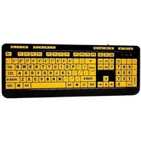 Adesso - Luminous AKB-132UY Full-size Wired Membrane Keyboard - Black/Yellow