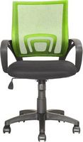 CorLiving - Workspace 5-Pointed Star Mesh Linen Fabric Chair - Black/Lime Green