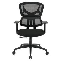 OSP Home Furnishings - Mesh Back with Adjustable Arms on Nylon Base - Black