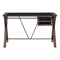 OSP Home Furnishings - 48" Glass Top Desk with Storage - Cherry