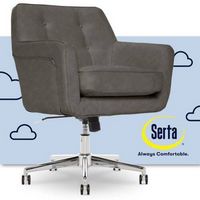 Serta - Ashland Bonded Leather &amp; Memory Foam Home Office Chair - Gray