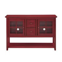 Walker Edison - Transitional TV Stand / Buffet for TVs up to 55&quot; - Red