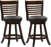 CorLiving - Bonded Leather Chairs (Set of 2) - Black/Cappuccino