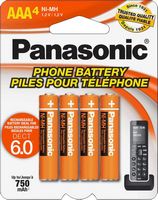Panasonic - Rechargeable AAA Batteries (4-Pack)
