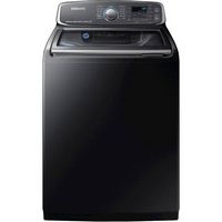 Samsung - 5.2 Cu. Ft. High-Efficiency Top Load Washer with Steam and Activewash - Black Stainless...