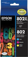 Epson - 802/802XL High-Yield and Standard Capacity Ink Cartridges - Cyan/Magenta/Yellow/Black