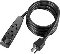 Insignia™ - 10%27 3-Outlet Extension Power Cord - Black