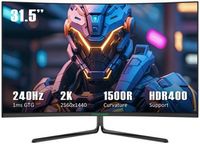 Titan-army - 31.5” Curved  Gaming Monitor, IPS 1ms 240Hz 2K QHD FreeSync 95% DCI-P3 w/ HDR400 (Di...