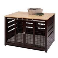 TRINITY - 40" Espresso Brown Pet Crate Accent Table - Espresso Brown