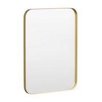 LOVMOR - 24 in. W x 32 in. H Tempered Glass Rounded Rectangle Framed Wall-Mounted Bathroom Vanity...