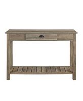 Walker Edison - 48&quot; Wood Storage Entry Accent Table - Gray Wash