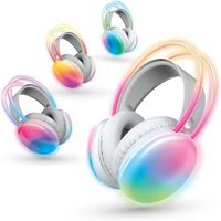 Brookstone - Wireless Silent Disco Headphones, Multicolor LED Lights, Bluetooth 5.0, Up to 10 Hou...