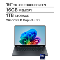 HP - OmniBook X Flip 2-in-1 - Copilot+ PC - 16" 2K Touch-Screen Laptop - Intel Core Ultra 7 256V ...