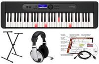 Casio - LK-S450 EPA 61 Key Keyboard with Stand, AC Adapter, Headphones, and Software - Black