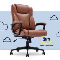 Serta - Connor Upholstered Executive High-Back Office Chair with Lumbar Support - Bonded Leather ...