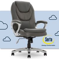 Serta - Amplify Work or Play Ergonomic High-Back Faux Leather Swivel Executive Chair with Mesh Ac...