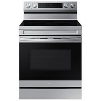 Samsung - Smart Freestanding Electric Range 6.3 cu. ft. with Air Fry and Convection - Stainless S...