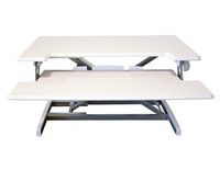 Victor - Compact Height Adjustable Standing Desk Convertor with Keyboard Tray - White