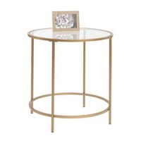Sauder - International Lux Round Side Table - Gold/Clear