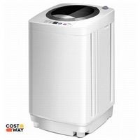 Costway - Full-Automatic Laundry Wash Machine Washer/Spinner with Drain Pump - White and Black