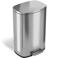 Halo - Premium Stainless Steel 13.2 Gallon Step Pedal Trash Can with AbsorbX Odor Control System ...