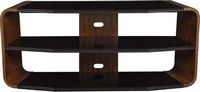 Twin Star Home - TV Stand for TVs up to 60” with Black Glass - Meridian Cherry