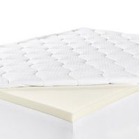 Serta - 4-inch Layered Luxury Memory Foam Mattress Topper California king - off-white