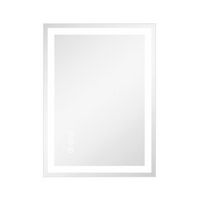LOVMOR - 20 x 28 Inches Tempered Glass LED Bathroom Mirror with Anti-Fog &amp; 3-Color Dimmable Light...