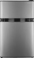 Insignia™ - 3.0 Cu. Ft. Mini Fridge with Top Freezer and ENERGY STAR Certification - Stainless steel
