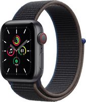 Apple Watch SE (1st Generation, GPS + Cellular) 40mm Aluminum Case with Charcoal Sport Loop - Spa...