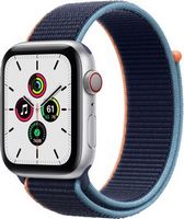 Apple Watch SE (1st Generation, GPS + Cellular) 44mm Aluminum Case with Deep Navy Sport Loop - Si...