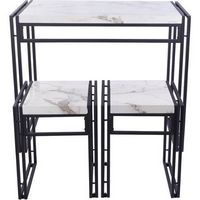 &#252;rb SPACE - Urban Small Dining Table Set - Black With White
