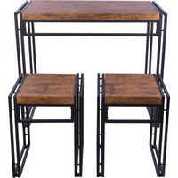 ürb SPACE - Urban Small Dining Table Set - Black With Brown