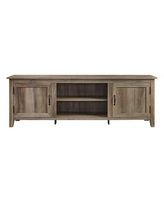 70&quot; Modern Farmhouse Simple Grooved Door TV Stand for most TVs up to 80&quot;