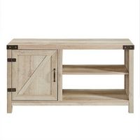 Walker Edison - Rustic Barndoor TV Cabinet for Most Flat-Panel TVs Up to 48&quot; - White Oak