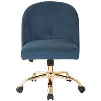 OSP Home Furnishings - Layton Mid Back Office Chair - Blue/Gold