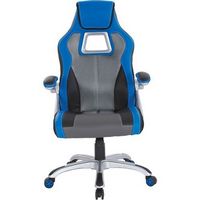 OSP Home Furnishings - Race Gaming Chair - Charcoal Gray/Blue