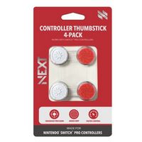 NEXT - Precision Thumbstick 4-Pack For Switch 2 and Switch Pro Controllers - Red/White