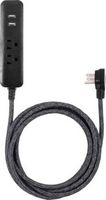 Cordinate - 10%27 2-Outlet 2-USB Extension Cord with Surge Protection - Black Heather