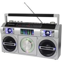 Studebaker - Master Blaster 5W RMS Boombox with AM/FM Radio - Silver