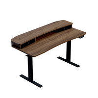 HUANUO - Adjustable Standing Desk with Riser & Drawers - 55″ x 26″ - Walnut