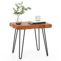 Costway 1 PC Rectangular End Table Accent Side Reclaimed Indonesia Teak Wood Plant Stand Patio - ...