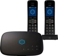 Ooma - Telo Air 2 Internet Home Phone Service with 2 Cordless Handsets - Black