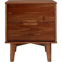 Walker Edison - Mid Century Modern Square Wood 2-Drawer End Table